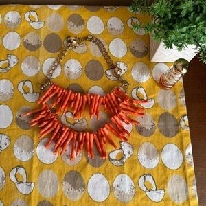 Layered coral gold hardware necklace